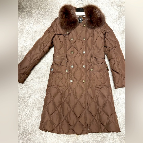 Real Fox Fur Collar Winter Women Down Long Jacket Warm Coat Luxury Outerwear - Picture 1 of 2